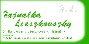 hajnalka lieszkovszky business card